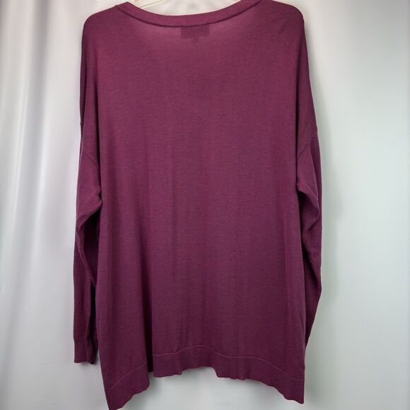 NWT Laurie Felt LA Cashmere Blend Daisy Sweater In Purple Plus Size 3X - Picture 5 of 8